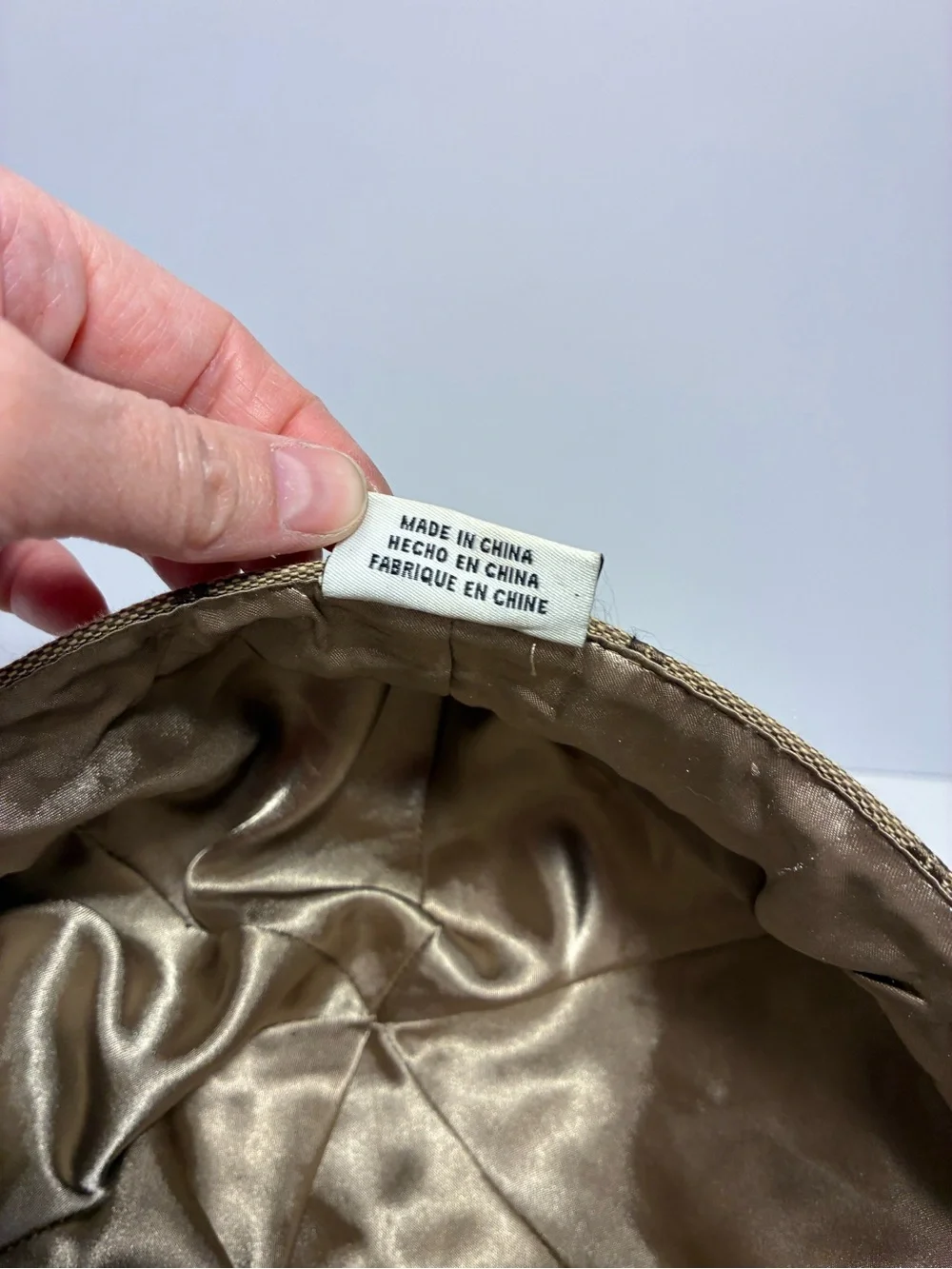 Y2K Nine West Jacquard Newsboy Baker Boy Hat Tan Brown OS